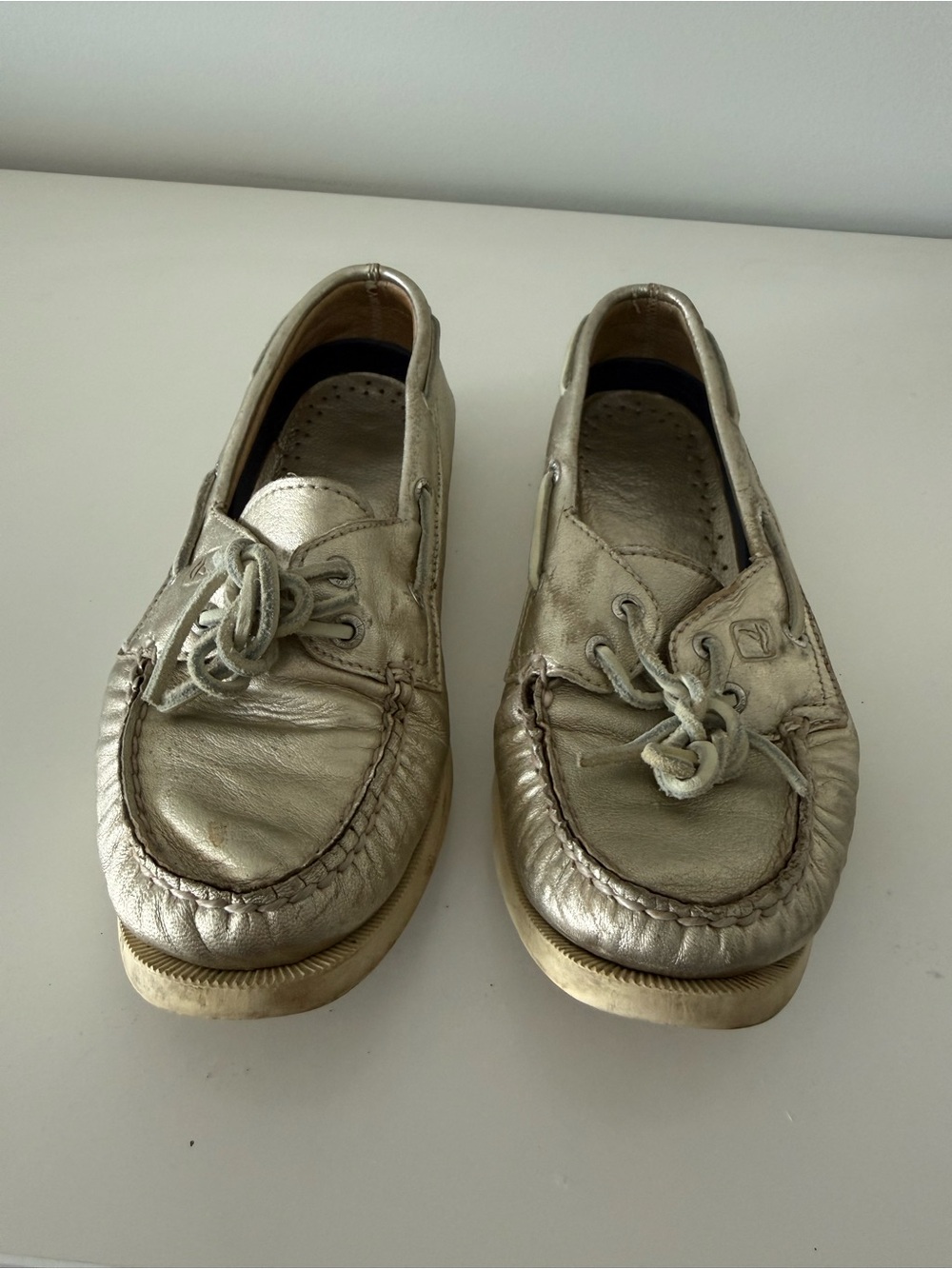 Sperry Metallic Gold Boat Shoes Flats